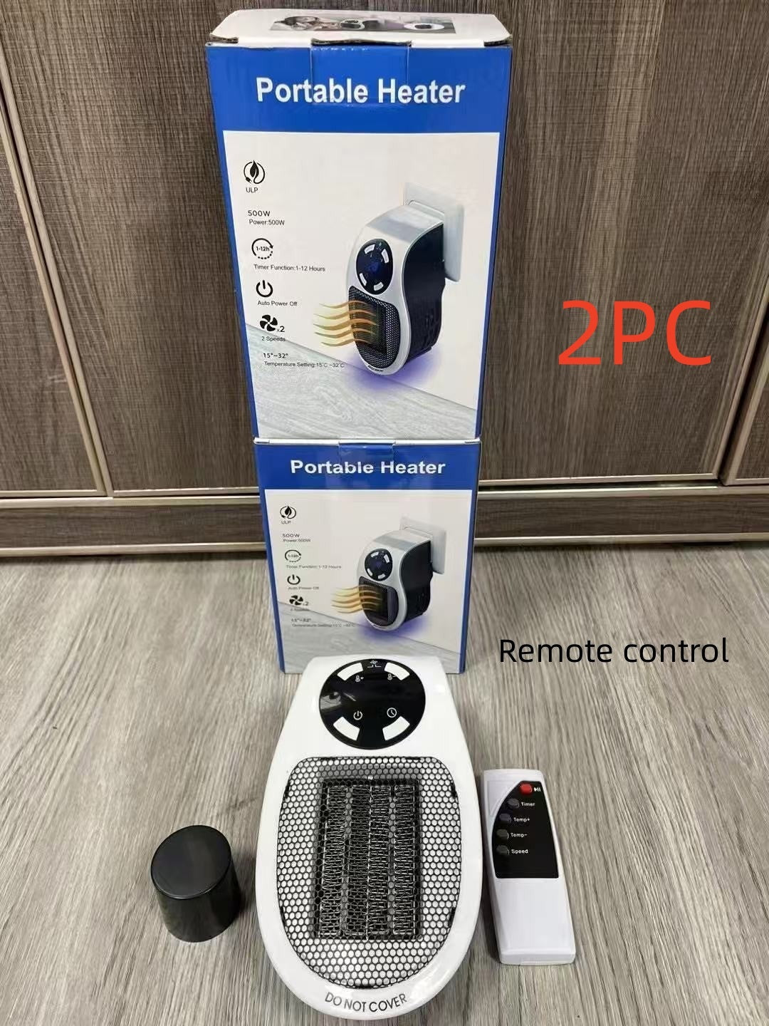 Portable Heater with Remote Control – Energy Efficient Warm Air Blower (EU Plug)